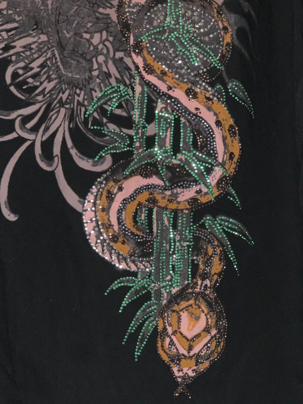 VINTAGE ED HARDY RHINESTONE GRAPHIC SNAKE SHIRTS SIZE L